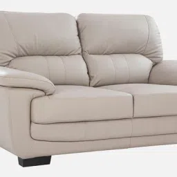 casacraft from pepperfry Beijing Half Leather 2 Seater Sofa In Ghost White Colour image 5