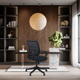 maestro Home & Office Mesh Chair with Fixed Handles - Comfortable Desk Chair Fabric Office Adjustable Arm Chair image 2