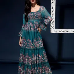 Women Fit and Flare Green Midi/Calf Length Dress-image-66