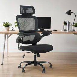 drogo Ergonomic Office Chair for Work from Home Computer Chair Flip-up Armrest&Recline Mesh Office Adjustable Arm Chair-picture-28