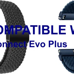 ACM WSM26N22BKBL3572 Pack of 2 Watch Strap Woven Braided Magnetic 22mm for Timex Iconnect Evo Plus Smartwatch (Black/Blue) Smart Watch Strap-picture-27