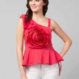 famiss fashion Casual Sleeveless Embellished Women Red Top-picture-26
