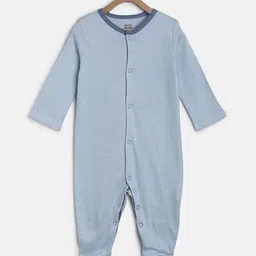 MINI KLUB Infant Boys Blue & Green Pack of 2 Printed Pure Cotton Sleepsuits image 3