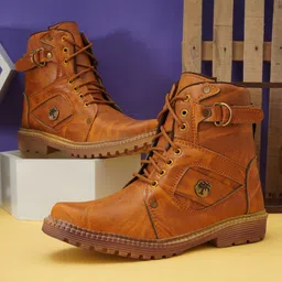 shoeline Classic Stylish Comfortable Outdoor HIGH-TOP Ankle Length Boots For Men-picture-26