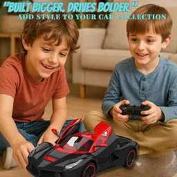 nickspool 1:16 RC Car for Kids, Rechargeable, Fast, LED, Open Doors, Realistic Toy image 2