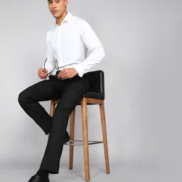 raymond Men Slim Fit Black Polyester Trousers image 2