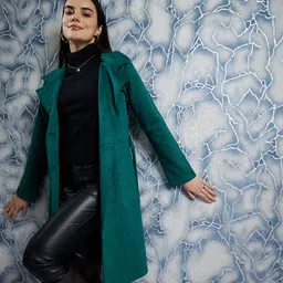 athena Suede Solid Coat For Women image 2