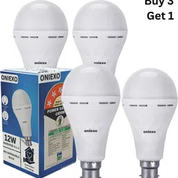 oniexo Pack of 4-Compact 12W LED Emergency Bulb for Seamless Lighting in Blackouts 4 hrs Bulb Emergency Light-picture-25