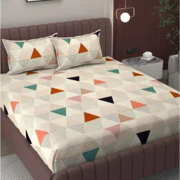 bromwick Multicolor Geometric 200 TC Microfiber King Sized Double Bedsheet with 2 Pillow Covers-picture-16