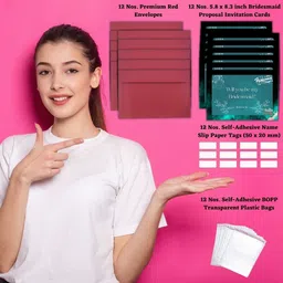 aanyacentric 5.8x8.3inch Will You be My Bridesmaid Invites with Envelopes Invitation Card image 2