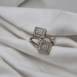 et jewellers SILVER RING Silver Zircon Sterling Silver Plated Ring image 1