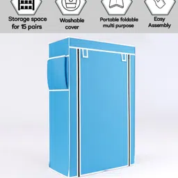 fabura 5 Shelf With Rust proof PVC pipe PP Collapsible Wardrobe image 3