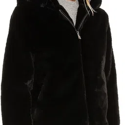 delqueen Fur Solid Coat For Women image 3