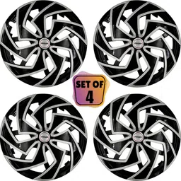 prigan Spider Silver Black for Ace 12 INCH Wheel Cover For Tata Universal For Car image 2