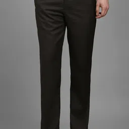 louis philippe Men Slim Fit Brown Polyester Trousers-picture-24