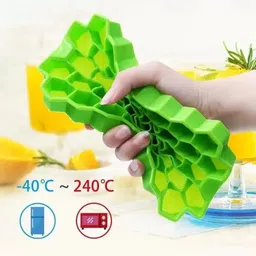 actilife Tray Ice Cube Box for Home Ice Cubes Silicon Trays for Freezer Mould Safe Green Silicone Ice Cube Tray image 2