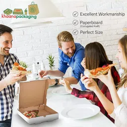 khaana packaging Pizza Box Cardboard Box, 3ply Corrugated Pizza box, 6 Inch Pizza Box 6.5X6.5X1.5'' inch Pizza Packaging Box image 4