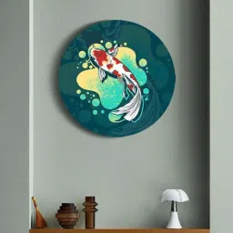 Round Blue Prized Koi Pond Canvas Art Print By The Artment-image-53