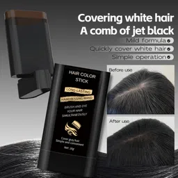 kaththai Instant Hair Color Stick With Built-In Comb,Waterproof And Sweat-Proof , Black image 2
