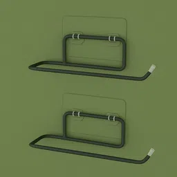 Adhesive Wall Mounted Napkin Holder Set of 2 Black Towel Holder-image-9