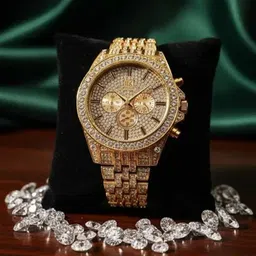 MKHUB iik3dials Gold analog stainless steel watch Analog Watch - For Men & Women iik3Dials analog men gold stainless steel watch image 4