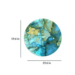 Round Blue Enchanting Marble Canvas Art Print By The Artment image 3