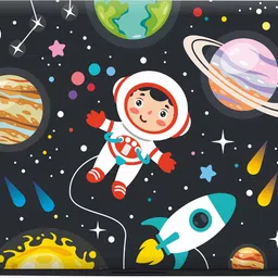 Anweshas Full Body Laptop Skin Sticker - Child Astronaut With Space Symbols Self Adhesive Vinyl Laptop Decal 15.6 image 3