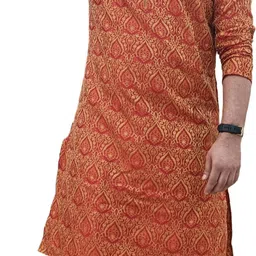 26 i Men Jacquard Kurta Salwar Set image 5