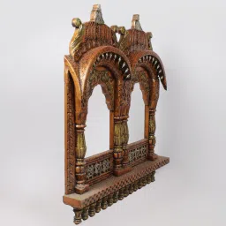 shilpi Rajasthani Solid Wood Jharokha in Brown image 3