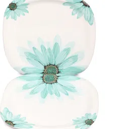 golden fish Unbreakable Melamine Square Full Size Flower Printed Dinner Plates Dinner Plate image 3