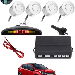 monolive Car Reverse Parking White Sensor With Led Display/Buzzer-16 White 4Parking Sensor Increased Safety For Passengers Universal For Car-16 Parking Sensor-picture-18