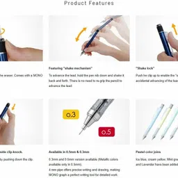 tombow Mechanical Pencil, Monograph Clear Color 0.5mm Pencil image 3