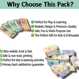 infojerk lifestyle (Pack of 600) Dummy Playing Money | Educational Toy Money Fake Notes Money Gun image 4