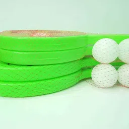 durga ji Badminton Plastic Racquet Ball Toy for Kids - COMBO Green Strung Badminton Racquet image 2