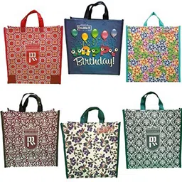 double r bags Reusable Multi-Purpose Shopping Bags with Handles for Grocery, Vegetables Pack of 4 Grocery Bags image 1
