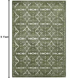 presto Green Vintage Polyester 6 x 9 Feet Machine Made Carpet image 3
