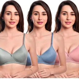r u traders Pack of 3 Women Everyday Non Padded Bra-picture-45