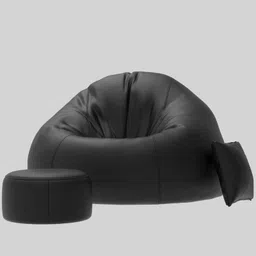 XL Premium Leatherette Bean Bag Chair with free Footrest and Pillow Bean Bag Chair With Bean Filling-image-67