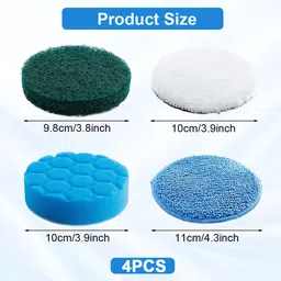 HASTHIP 4pcs Drill Cleaning Kit with Brush Sponge Scouring Fleece and Microfiber Pads for Laptops image 2