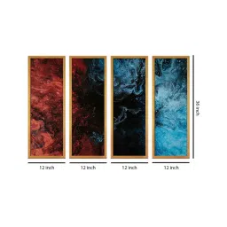 999store Beautiful Multicolour Canvas Framed Landscape Art Panel Set of 4 image 3
