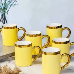 roxx Porcelain Coffee/Tea Gold Design Mug Set of 6pcs image 1