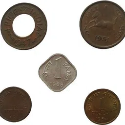 mahaphilla ONE PAISA ( Pice) Coins Collection of 5 Coins - Brass, Copper Aluminum Coins Modern Coin Collection-picture-12