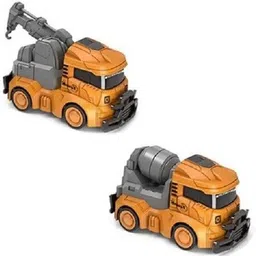 halo nation 2Pc Friction Power Mini Construction Truck - Concrete Mixer Truck & Crane Truck-picture-26
