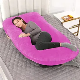 jojo j shape Polyester Fibre, Microfibre Solid Pregnancy Pillow Pack of 1 image 1