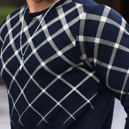 tripr Men Printed Round Neck Cotton Blend Navy Blue T-Shirt image 3