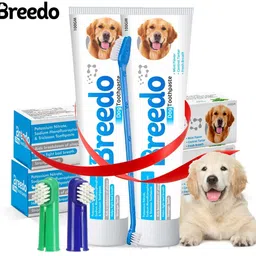 breedo Cool Mint Toothpaste and 2Pcs Dog Toothbrush Combo for Dogs - 100g | Pet Toothpaste-picture-19