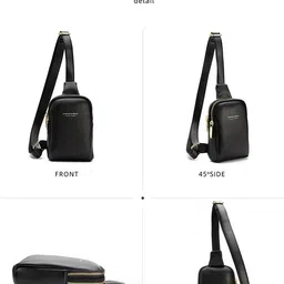 valerie Black Women Shoulder Bag Women Shoulder Bag Multifunction Small Shoulder Bag image 4