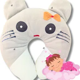 Kotton Candy Soft Cotton Takiya for Infants Baby Head Shaping with Kitty Design Polyester Fibre Animals Baby Pillow Pack of 1-picture-12