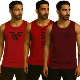 ssanwariya sethji Pack of 3 Men’s Workout Sando – Quick Dry Polyester Fabric Men Vest-picture-12