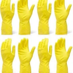 vaamnational Garden Glove, Gardening Glove, Rubber Gardening Gloves and Cleaning Glove, Cleaning Gloves Reusable Rubber Hand Gloves set of 04 YE Gardening Shoulder Glove-picture-10